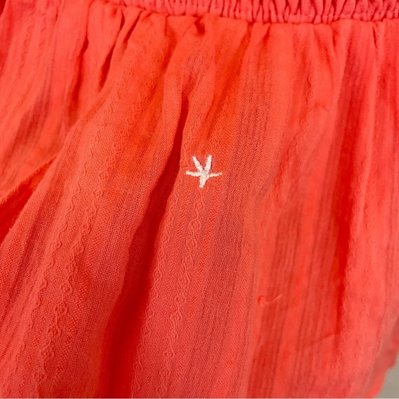 English Factory Orange Embroidered Smocked Tiered Midi Dress Size Small - Picture 7 of 12